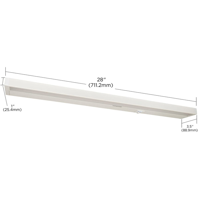 Under Cabinet Nuvo 63-504 17 Watt - 28 Inch LED White Under Cabinet Light - 3K/4K/5K CCT Selectable - 50000 Hours - White Finish Nuvo