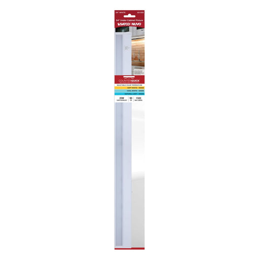Under Cabinet Nuvo 63-505 20 Watt - 34 Inch LED White Under Cabinet Light - 3K/4K/5K CCT Selectable - White Finish Nuvo