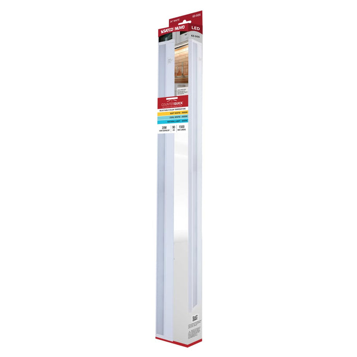 Under Cabinet Nuvo 63-505 20 Watt - 34 Inch LED White Under Cabinet Light - 3K/4K/5K CCT Selectable - White Finish Nuvo