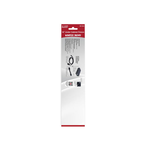 Under Cabinet Nuvo 63-522 9 Watt 14-Inch LED Under Cabinet - 30K/40K/50K 3K/4K/5K CCT Selectable - Dark Bronze - 120 Volt Nuvo