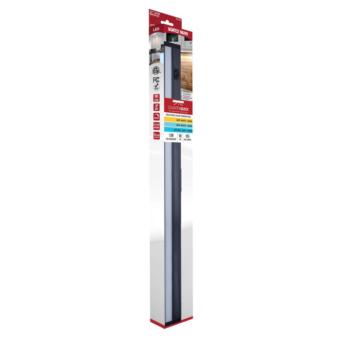 Under Cabinet Nuvo 63-523 13 Watt 22-Inch LED Under Cabinet - 30K/40K/50K 3K/4K/5K CCT Selectable - Dark Bronze - 120 Volt Nuvo