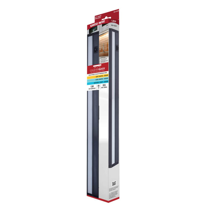 Under Cabinet Nuvo 63-523 13 Watt 22-Inch LED Under Cabinet - 30K/40K/50K 3K/4K/5K CCT Selectable - Dark Bronze - 120 Volt Nuvo