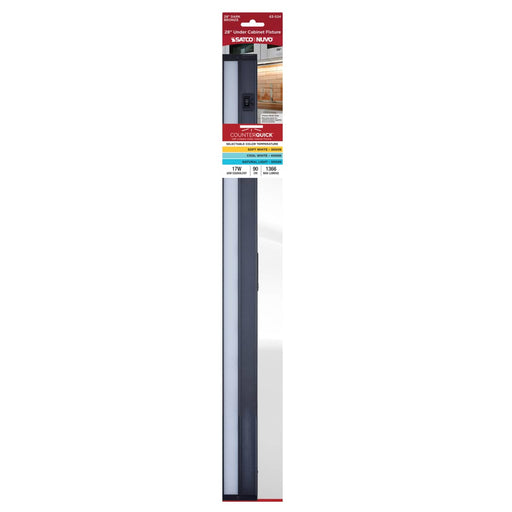 Under Cabinet Nuvo 63-524 17 Watt 28-Inch LED Under Cabinet - 30K/40K/50K 3K/4K/5K CCT Selectable - Dark Bronze - 120 Volt Nuvo