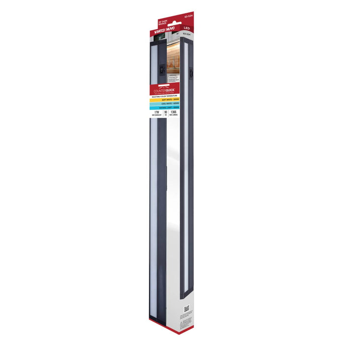Under Cabinet Nuvo 63-524 17 Watt 28-Inch LED Under Cabinet - 30K/40K/50K 3K/4K/5K CCT Selectable - Dark Bronze - 120 Volt Nuvo