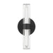 Wall Sconce Thesis 207314A Ristretto 13 inch 2 light Matte Black LED Wall Sconce with Clear Ribbed and White Acrylic Shades THESIS