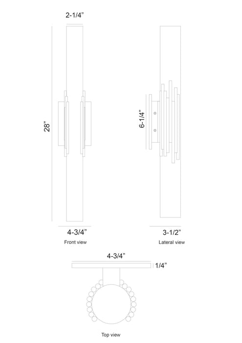 Eurofase 49035-018 Venna 28" Antique Brass LED Wall Sconce