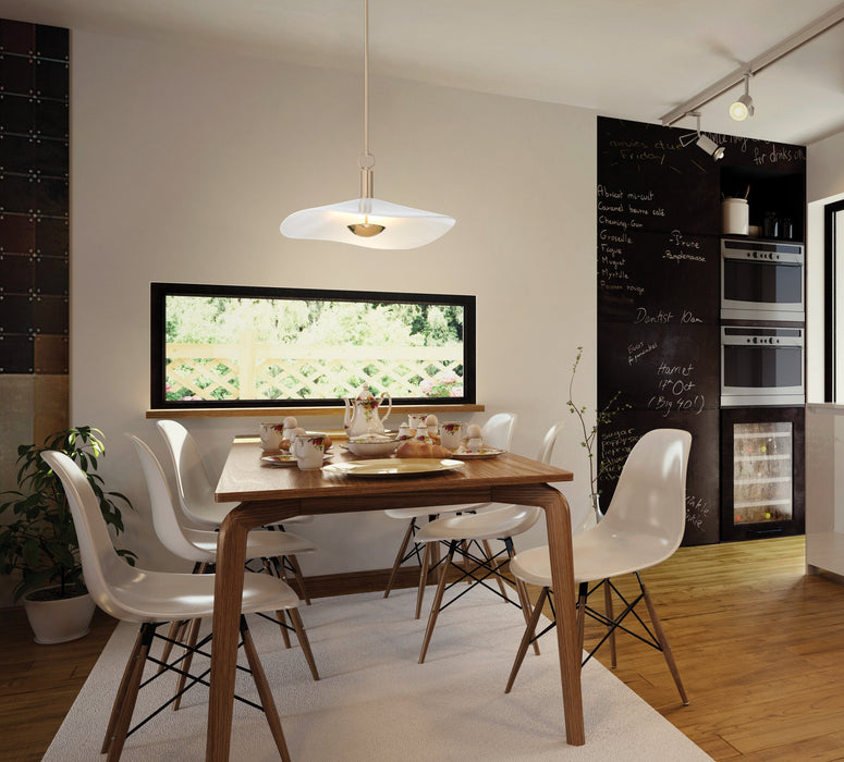 Convertible Pendant Thesis 207395A Novella 18 inch Polished Gold LED Convertible Pendant with White Glazed Ceramic Shade THESIS