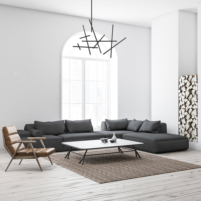 Eurofase 36251-018 Crossroads 59" Matte Black LED Chandelier