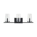 Vanity Light Thesis 206956A Jared 24 inch 3 light Matte Black Vanity Light with Clear Glass Shades THESIS