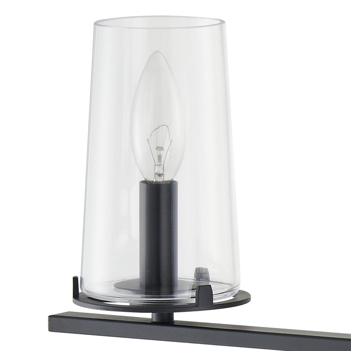 Vanity Light Thesis 206956A Jared 24 inch 3 light Matte Black Vanity Light with Clear Glass Shades THESIS