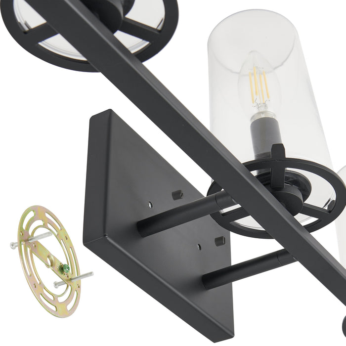 Vanity Light Thesis 206956A Jared 24 inch 3 light Matte Black Vanity Light with Clear Glass Shades THESIS