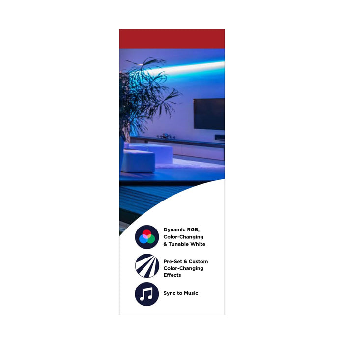 Tape Light Nuvo 64-121 Dimension Plus - Tape Light strip - 16 ft. - RGB plus Tunable White - J-Box connection - Starfish IOT Capable - IR Remote Included - White Finish Nuvo