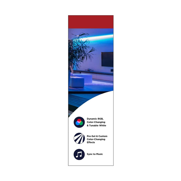 Tape Light Nuvo 64-131 Dimension Pro - Tape Light strip - 32 ft. - Hi-Output - RGB plus Tunable White - Plug connection - Starfish IOT Capable - IR Remote Included - White Finish Nuvo