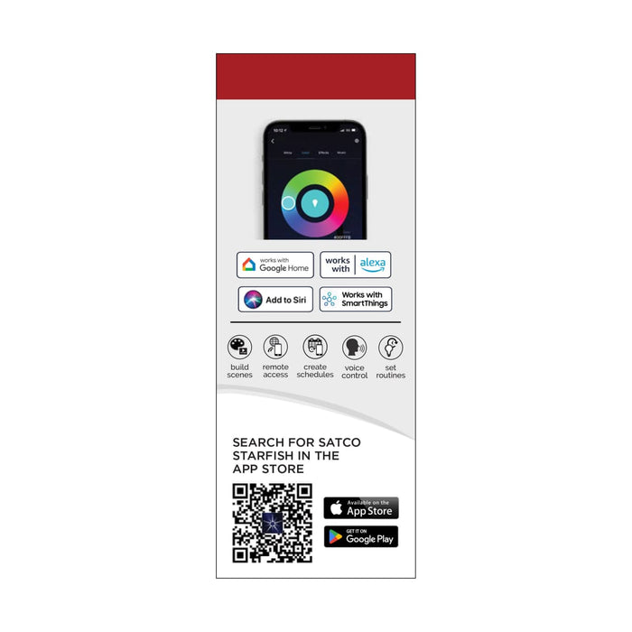 Tape Light Nuvo 64-133 Dimension Pro - Tape Light strip - 16 ft. - Hi-Output - RGB plus Tunable White - J-Box connection - Starfish IOT Capable - IR Remote Included - White Finish Nuvo
