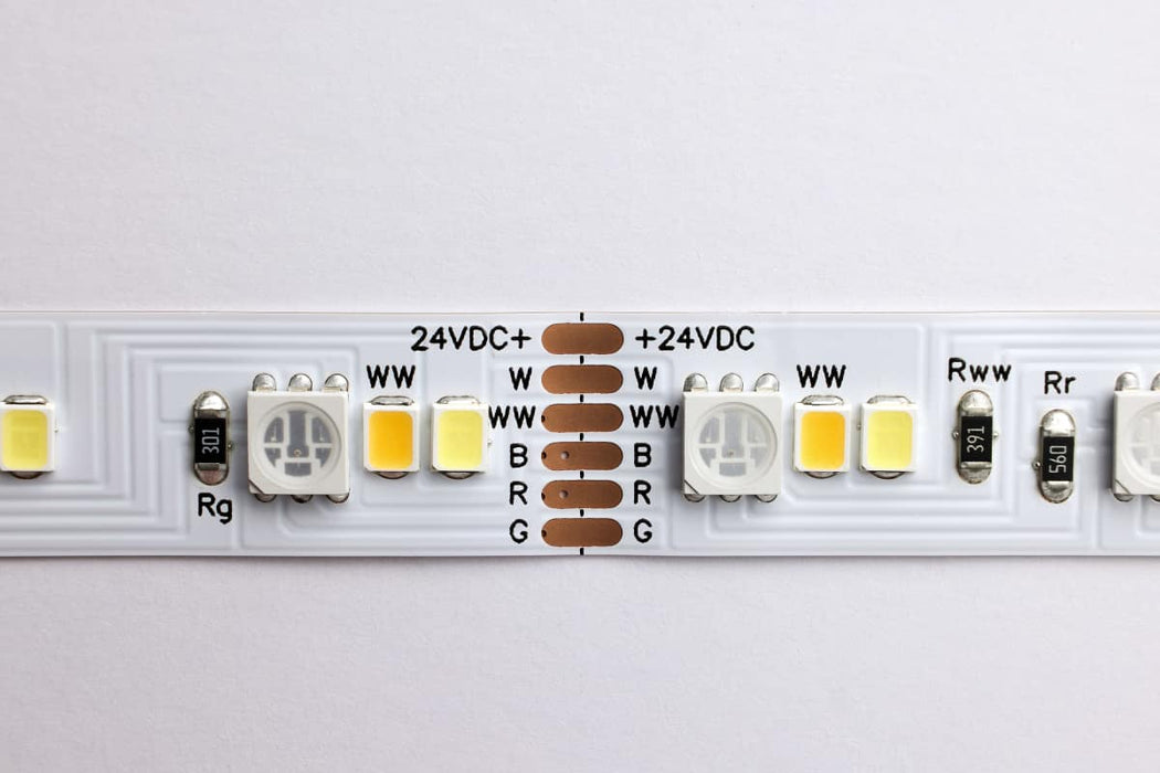 Tape Light Nuvo 64-134 Dimension Pro - Tape Light strip - 32 ft. - Hi-Output - RGB plus Tunable White - J-Box connection - Starfish IOT Capable - IR Remote Included - White Finish Nuvo
