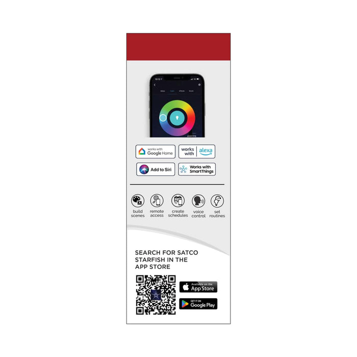 Tape Light Nuvo 64-143 Dimension Pro - Tape Light strip - 16 ft. - Hi-Output - RGB plus Tunable White - J-Box connection - IP65 - Starfish IOT Capable - RF Remote Included - White Finish Nuvo