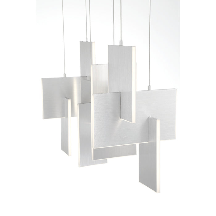 Eurofase 37345-036 Coburg 33" Anodized Silver LED Chandelier