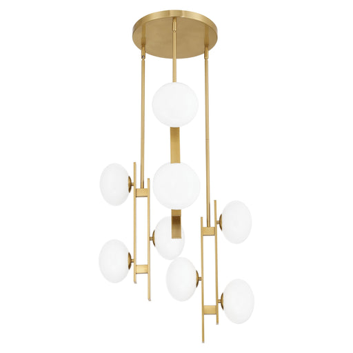 Chandelier Thesis 207379A Julep 22 inch 9 light Brushed Gold Chandelier with Opal Glass Shades THESIS