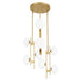 Chandelier Thesis 207379A Julep 22 inch 9 light Brushed Gold Chandelier with Opal Glass Shades THESIS