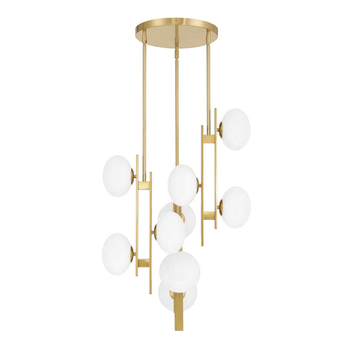 Chandelier Thesis 207379A Julep 22 inch 9 light Brushed Gold Chandelier with Opal Glass Shades THESIS