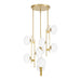 Chandelier Thesis 207379A Julep 22 inch 9 light Brushed Gold Chandelier with Opal Glass Shades THESIS
