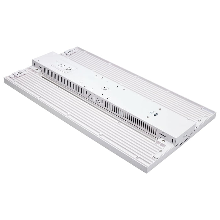 Linear Hi-Bay Nuvo 65-1013 LED Linear High-Bay With Interchangeable Lens - 275W/300W/320W Wattage Selectable - 3K/4K/5K CCT Selectable - White Finish Nuvo