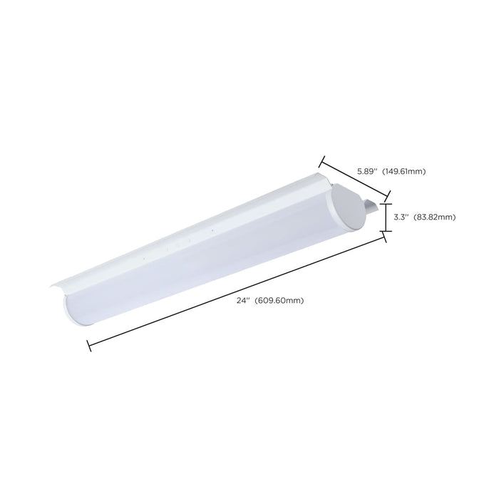 Strip Light Nuvo 65-1030 15/20/25 Watt LED 2 Foot Retrofit Strip Light - 35K/4K/5K CCT Selectable - 120-277 Volt - Gloss White Finish Nuvo