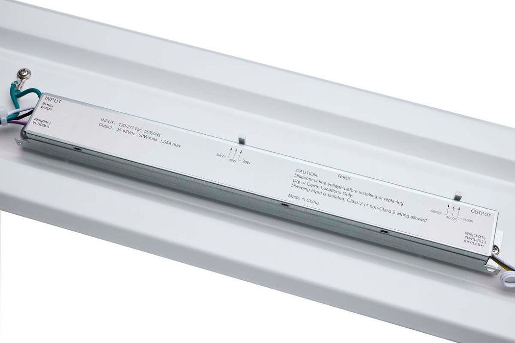 Strip Light Nuvo 65-1032 60/80/100 Watt LED 8 Foot Retrofit Strip Light - 35K/4K/5K CCT Selectable - 120-277 Volt - Gloss White Finish Nuvo