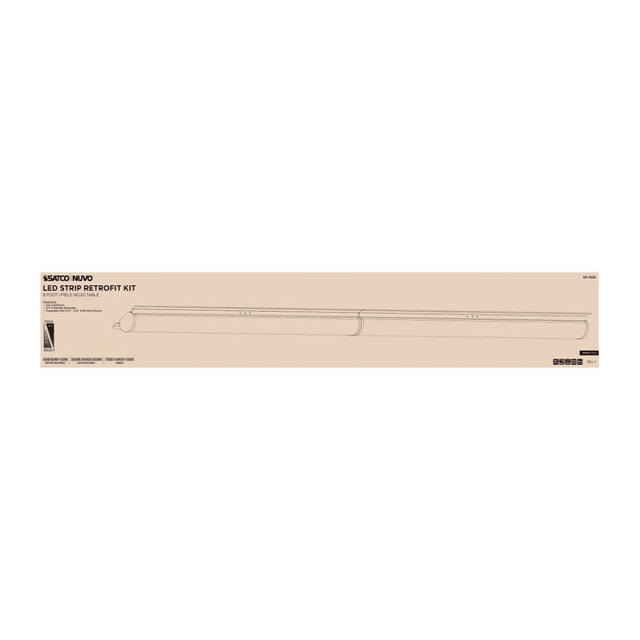 Strip Light Nuvo 65-1032 60/80/100 Watt LED 8 Foot Retrofit Strip Light - 35K/4K/5K CCT Selectable - 120-277 Volt - Gloss White Finish Nuvo