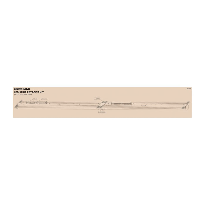 Strip Light Nuvo 65-1032 60/80/100 Watt LED 8 Foot Retrofit Strip Light - 35K/4K/5K CCT Selectable - 120-277 Volt - Gloss White Finish Nuvo
