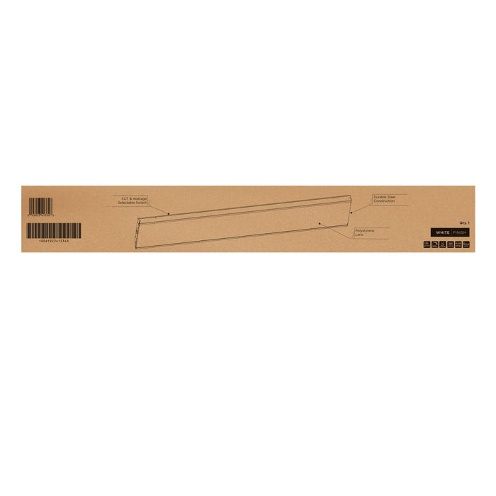 Linear Hi-Bay Nuvo 65-1040 200/150/100 Watt LED 4-Foot Linear High Bay - 3500K/4000K/5000K CCT - 120-277 Volt - White Finish Nuvo