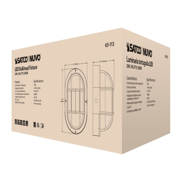 Bulk Head Nuvo 65-113 20W LED Bulk Head Fixture - White Finish Nuvo