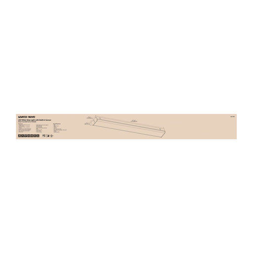 Strip Light Nuvo 65-1143 LED 4 ft. - Wide Strip Light - 40W - 5000K - White Finish - with Knockout and Sensor Nuvo