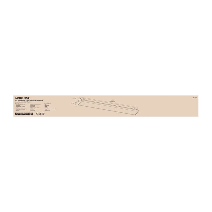 Strip Light Nuvo 65-1143 LED 4 ft. - Wide Strip Light - 40W - 5000K - White Finish - with Knockout and Sensor Nuvo