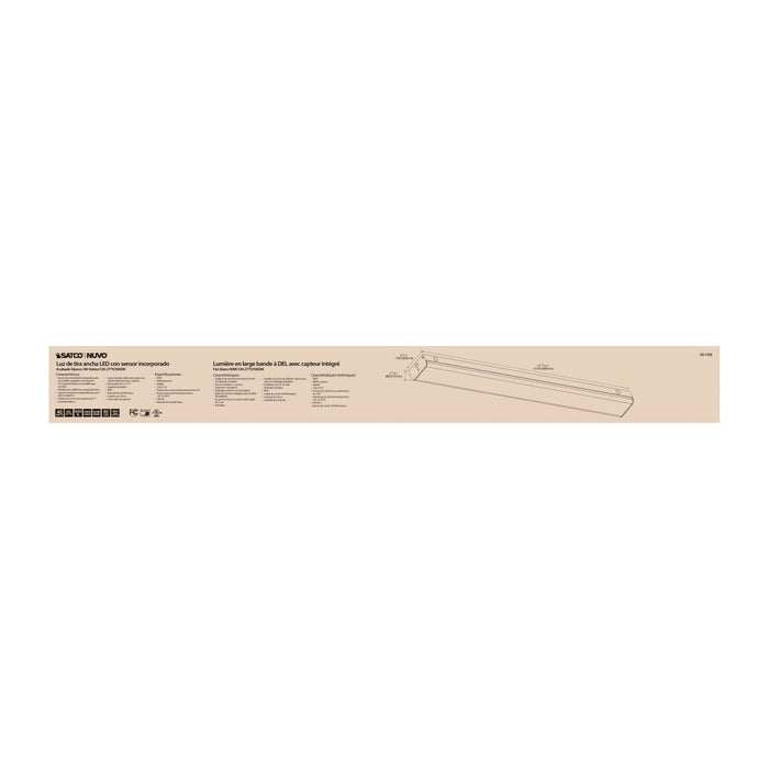 Strip Light Nuvo 65-1143 LED 4 ft. - Wide Strip Light - 40W - 5000K - White Finish - with Knockout and Sensor Nuvo