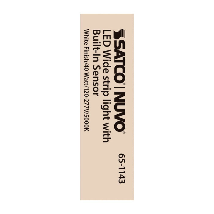 Strip Light Nuvo 65-1143 LED 4 ft. - Wide Strip Light - 40W - 5000K - White Finish - with Knockout and Sensor Nuvo