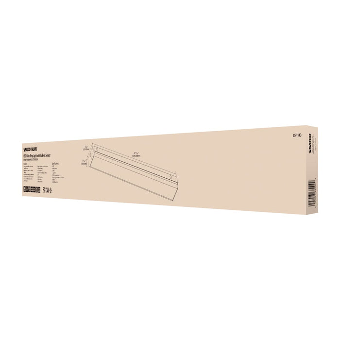 Strip Light Nuvo 65-1143 LED 4 ft. - Wide Strip Light - 40W - 5000K - White Finish - with Knockout and Sensor Nuvo