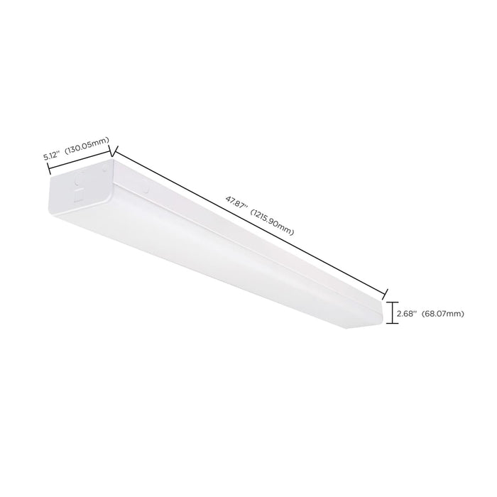 Strip Light Nuvo 65-1143 LED 4 ft. - Wide Strip Light - 40W - 5000K - White Finish - with Knockout and Sensor Nuvo