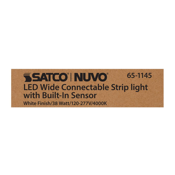 Strip Light Nuvo 65-1145 LED 4 ft. - Wide Strip Light - 40W - 4000K - White Finish - Connectible with Sensor Nuvo