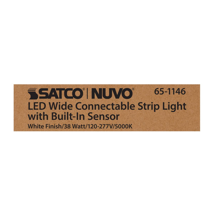 Strip Light Nuvo 65-1146 LED 4 ft. - Wide Strip Light - 40W - 5000K - White Finish - Connectible with Sensor Nuvo