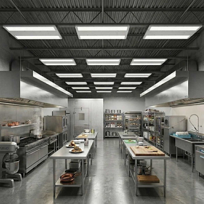 Linear Hi-Bay Nuvo 65-1170 105/90/70 Watt LED Linear High Bay - 3K/4K/5K CCT - IP69K - 120-347 Volt - White Finish Nuvo