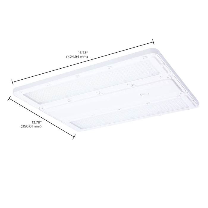 Linear Hi-Bay Nuvo 65-1170 105/90/70 Watt LED Linear High Bay - 3K/4K/5K CCT - IP69K - 120-347 Volt - White Finish Nuvo