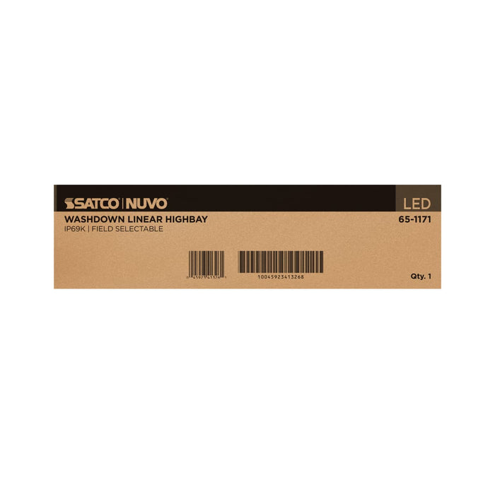 Linear Hi-Bay Nuvo 65-1171 160/135/120 Watt LED Linear High Bay - 3K/4K/5K CCT - IP69K - 120-347 Volt - White Finish Nuvo