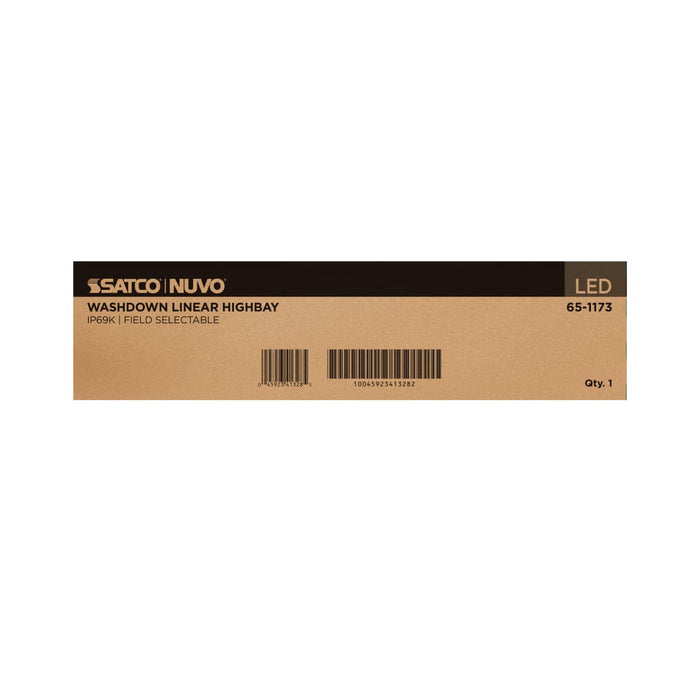 Linear Hi-Bay Nuvo 65-1173 320/295/255 Watt LED Linear High Bay - 3K/4K/5K CCT - IP69K - 120-347 Volt - White Finish Nuvo