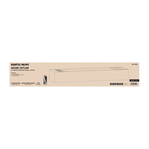 Linear Nuvo 65-1180 Momentum - 2 Foot LED Connectable Linear Strip - Up and Down Selectable - White Finish Nuvo