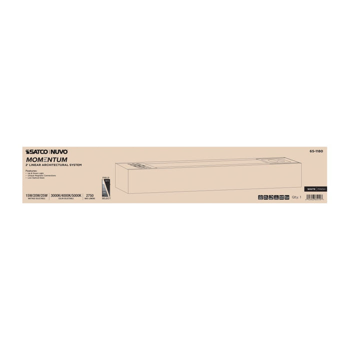 Linear Nuvo 65-1180 Momentum - 2 Foot LED Connectable Linear Strip - Up and Down Selectable - White Finish Nuvo