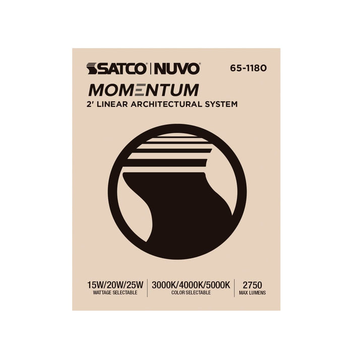 Linear Nuvo 65-1180 Momentum - 2 Foot LED Connectable Linear Strip - Up and Down Selectable - White Finish Nuvo