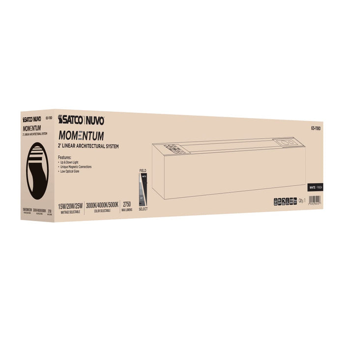 Linear Nuvo 65-1180 Momentum - 2 Foot LED Connectable Linear Strip - Up and Down Selectable - White Finish Nuvo