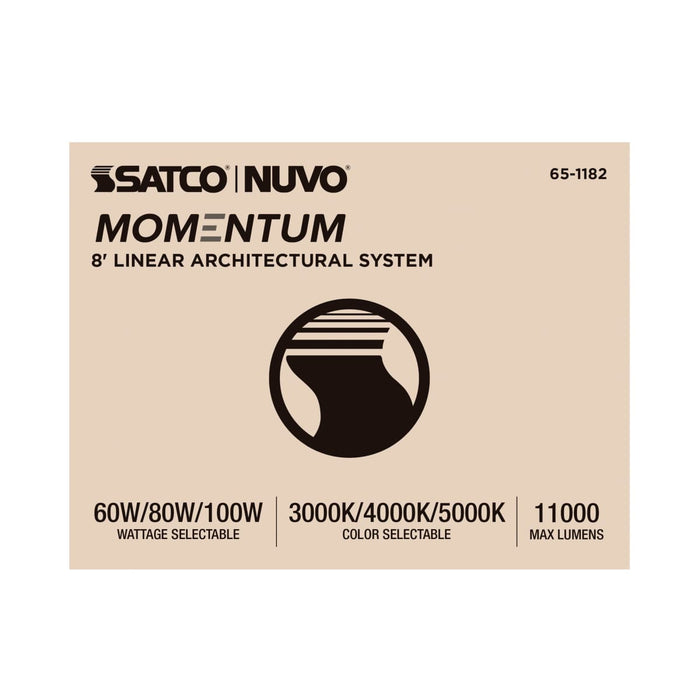 Linear Nuvo 65-1182 Momentum - 8 Foot LED Connectable Linear Strip - Up and Down Selectable - White Finish Nuvo