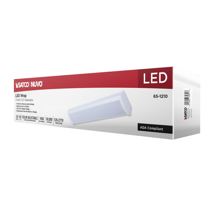 Ceiling Wrap Nuvo 65-1210 LED 2 Foot Wrap - 20 Watts - 27K/30K/35K/40K/50K CCT Selectable - White Finish - 120-277 Volt Nuvo